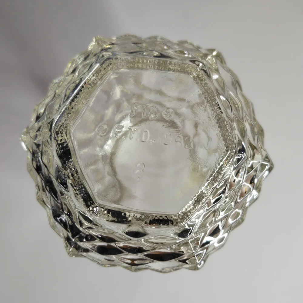 Vintage 1982 FTD Diamond Cut Pineapple Glass Vase